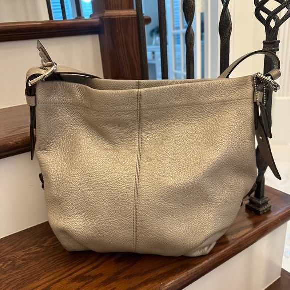 Coach Cream Leather Hobo Bag - Picture 1 of 8